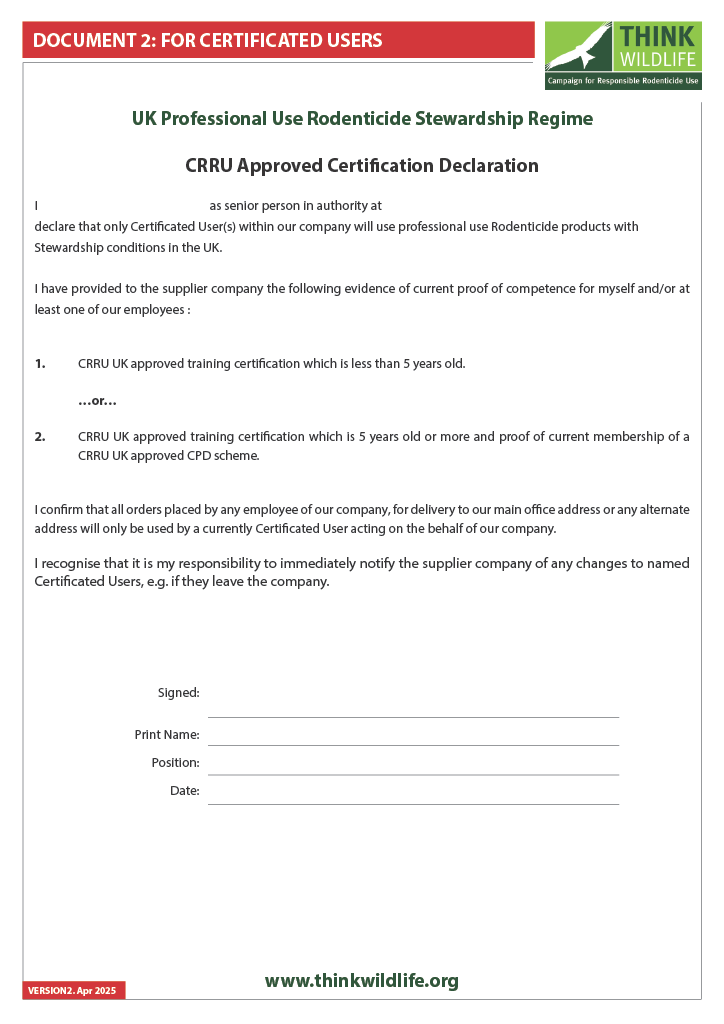 If you’ve completed a CRRU certification, please complete this form